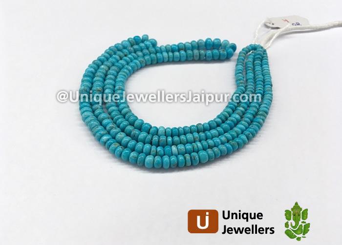 Sleeping Beauty Turquoise Smooth Roundelle Beads